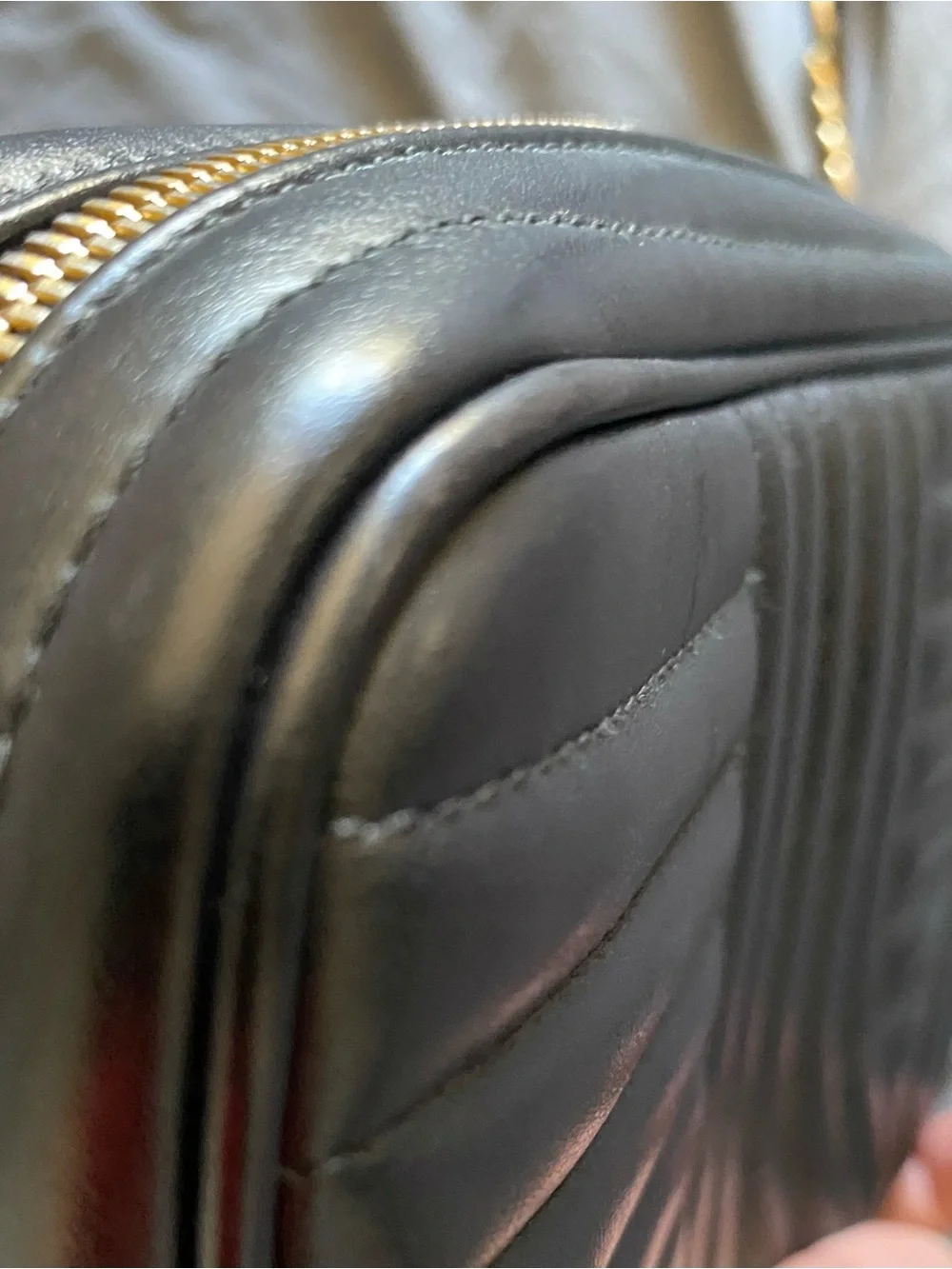 Prada Black Quilted Leather Crossbody Camera Bag with Gold Logo